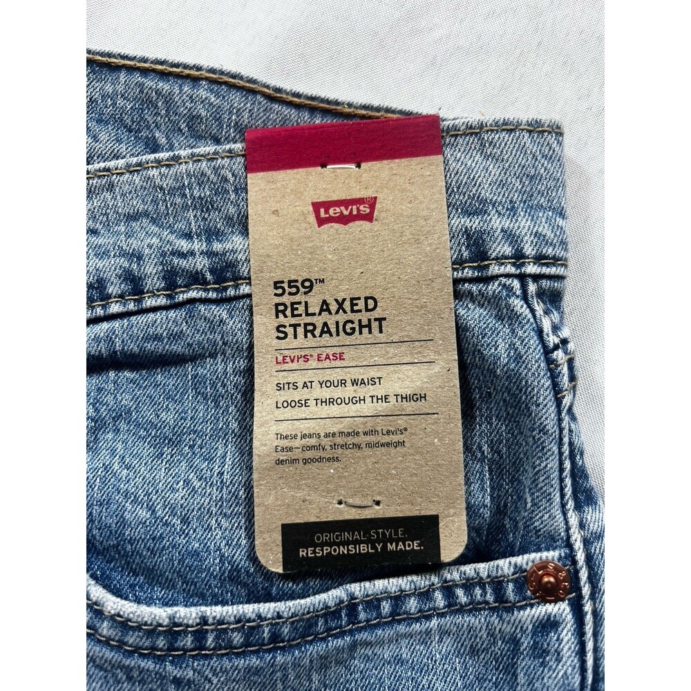 NWT Levi's 559 Jeans Men's 42x32 Relaxed Straight Stretch Medium Wash - Picture 6 of 11